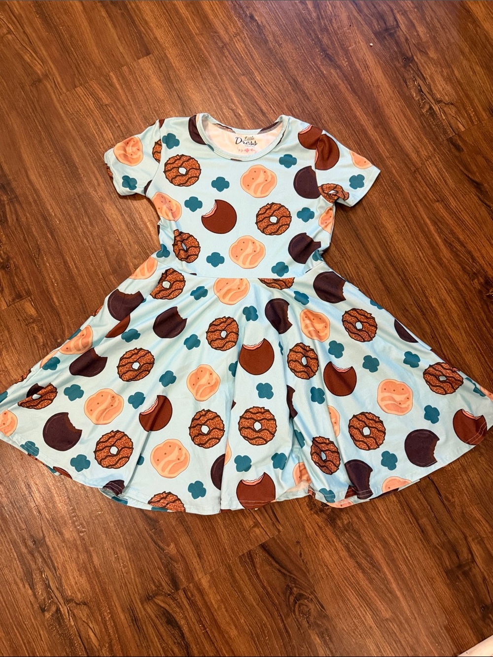 Kids Blue Cookie Print Twirl Dress size 7